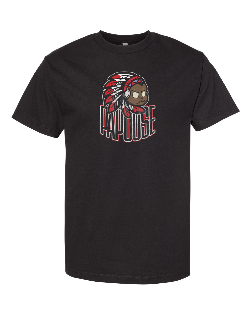 Papoose Chief (Weathered) - Full Front Print T-Shirt